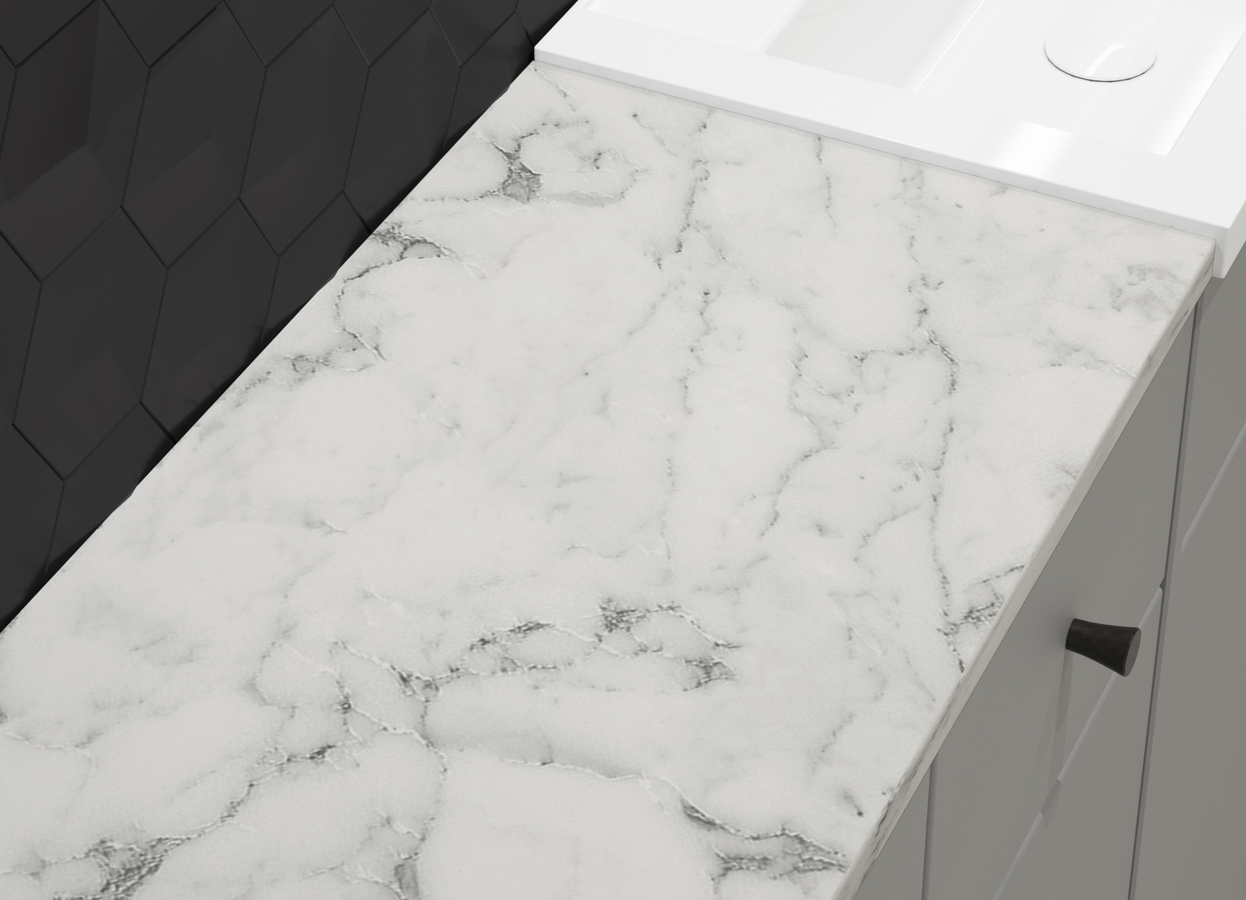 Carrara Marble Laminate - Atlanta Bathrooms