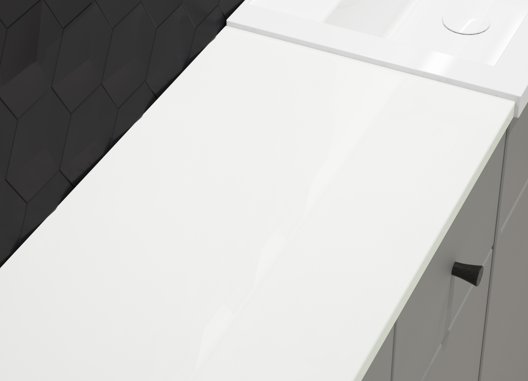 White Gloss Laminate - Atlanta Bathrooms