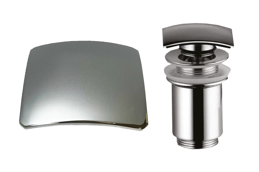 Chrome Slotted Square Clicker Waste - Atlanta Bathrooms
