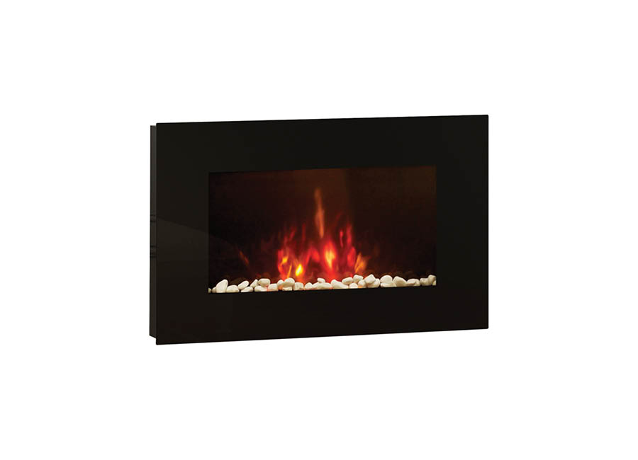 Azonto Flare Collection Wall Mounted Electric Fire in Black / Grey