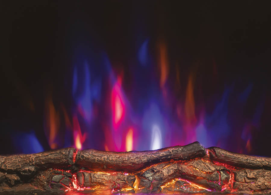 Azonto Flare Collection Wall Mounted Electric Fire in Black / Grey