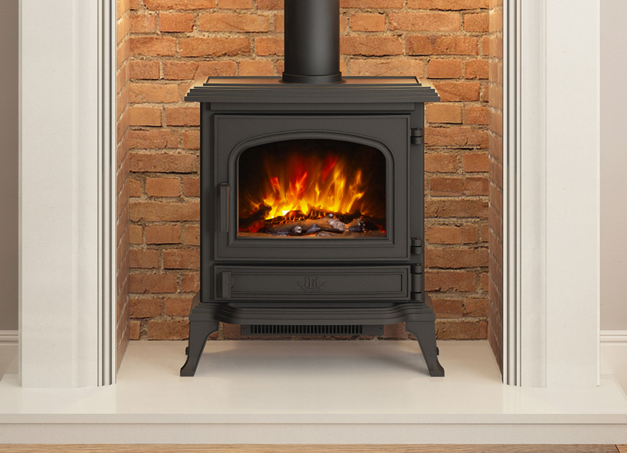 Heslington Flare Collection Electric Stove. Freestanding solid cast