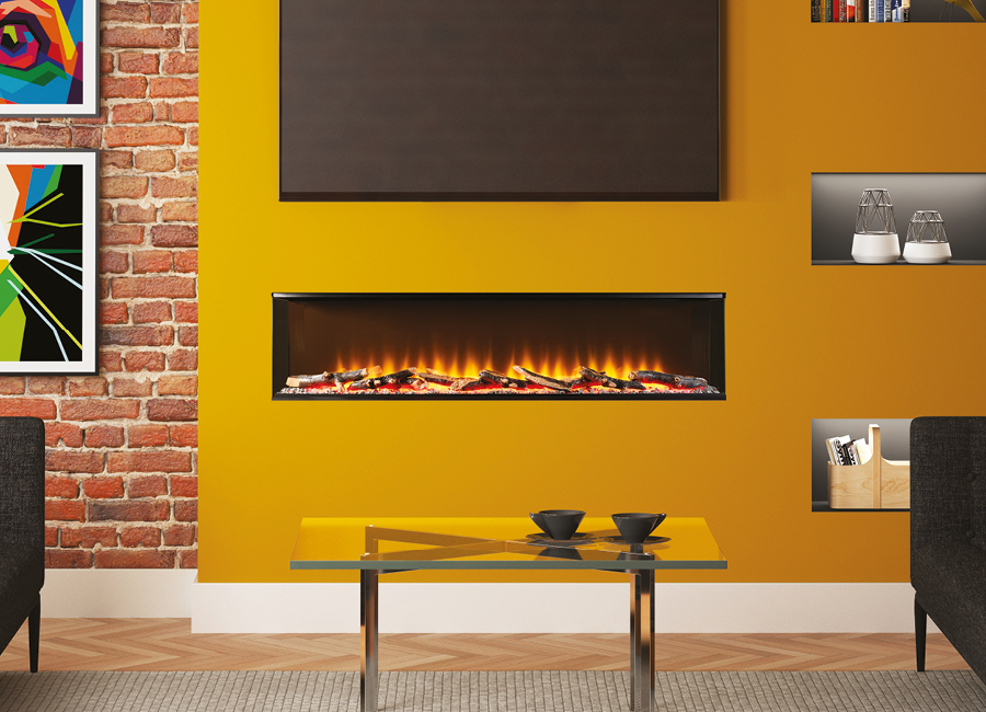 Invision 1250 Flare Collection Inset Wall Mounted Electric Fire