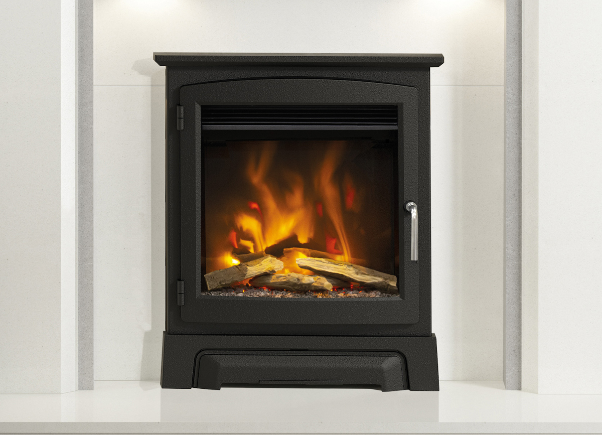 16" Pryzm Cast Stove Front Pryzm Luxury 16" inset electric fire. Remote control, 2kW heat